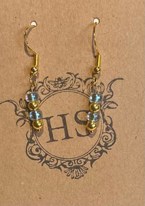 Blue & Gold Dainty Earrings